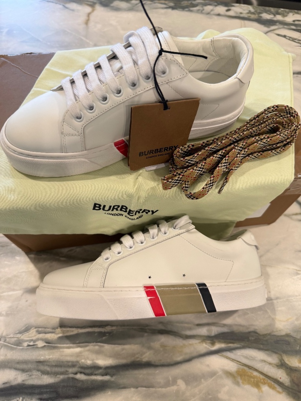 Burberry Rangleton low top, rubber sole sneaker in optic white - Euro size 38